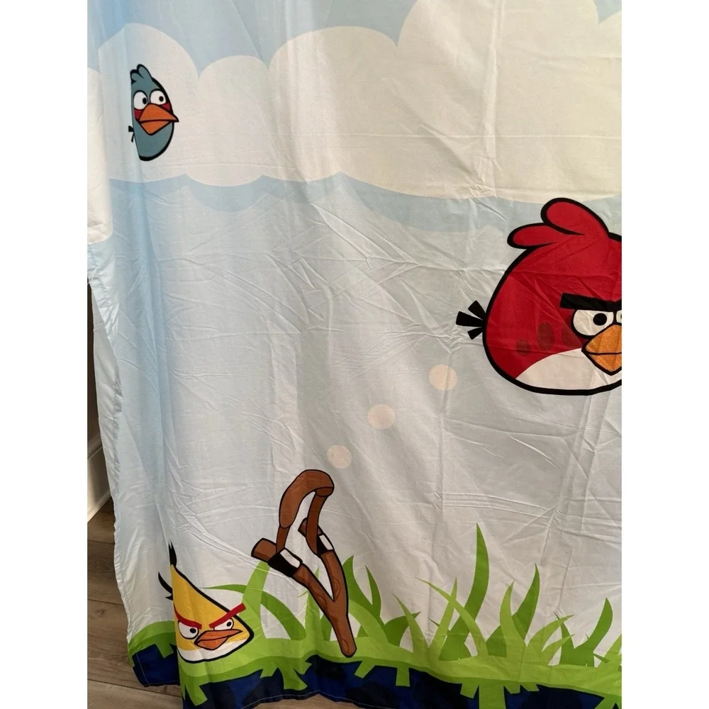 Angry Birds Movie Cartoon Children's Shower Curtain Kids 72x72 100% Polyester